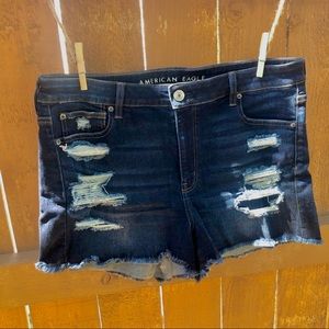 American Eagle High-Waisted Dark-wash Jean Shorts